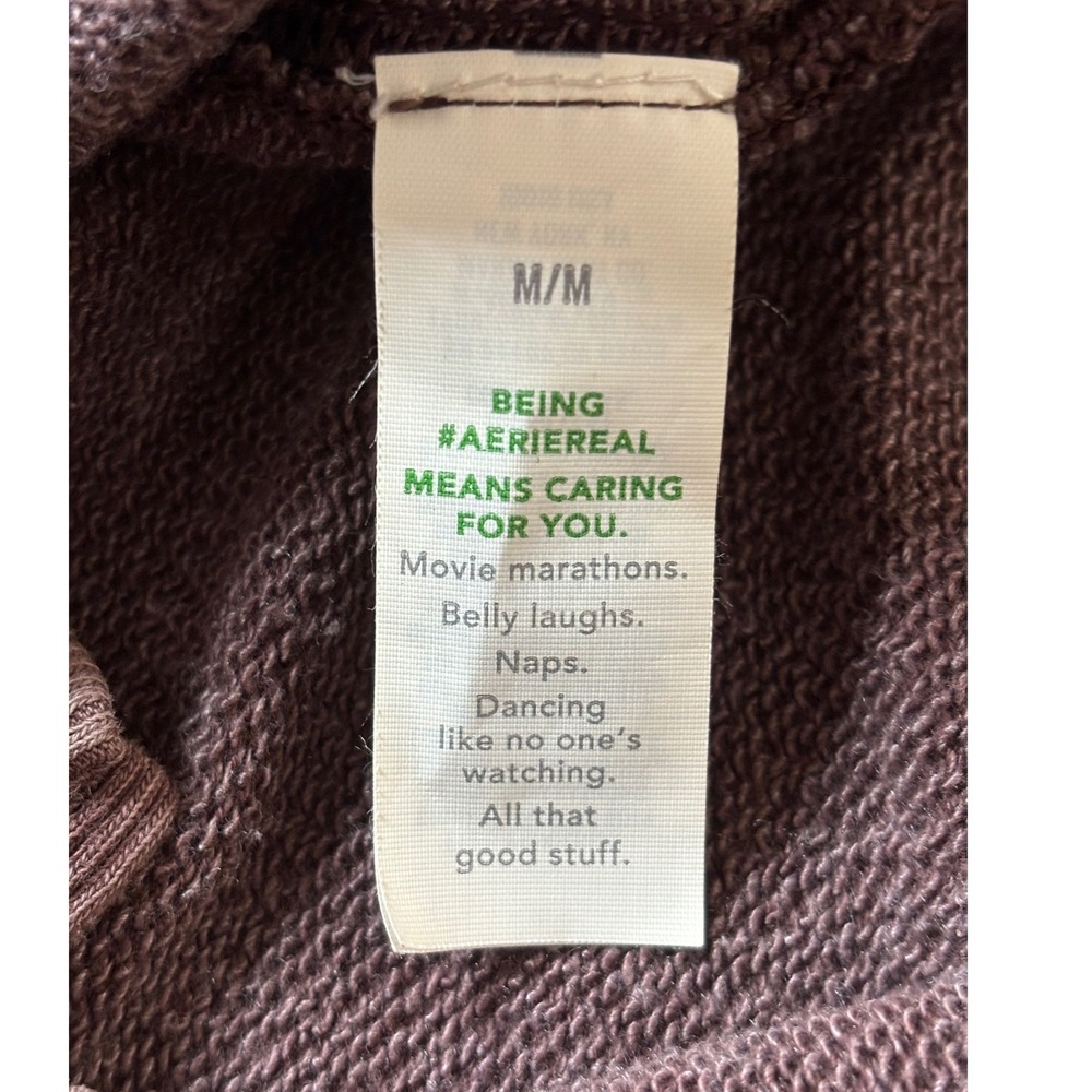 Aerie Oversized Crewneck Sweatshirt M Slouchy Distressed Earthy Cozy Pullover - Picture 5 of 10